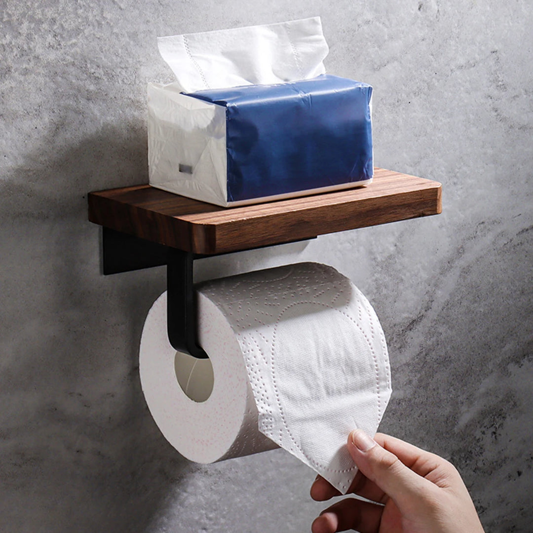 Walnut Toilet Paper Holder